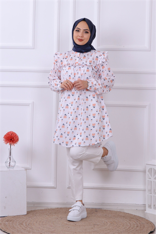 Somon Renk Laleli Tunik
