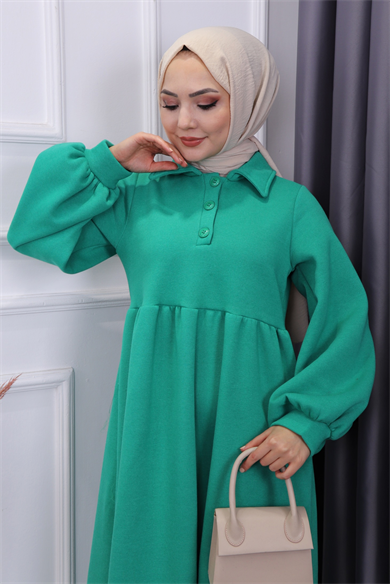 Sweat Elbise Yeşil