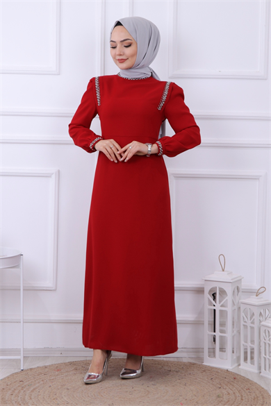 Taş Detaylı Elbise