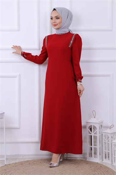 Taş Detaylı Elbise