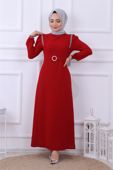 Taş Detaylı Elbise