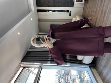 Taş Detaylı Skuba Takım Bordo
