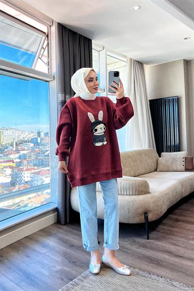 Tavşan Sweat Bordo