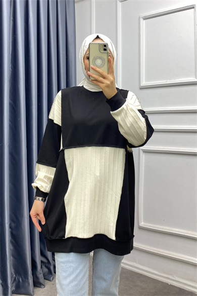 Ters Dikiş Tunik Siyah
