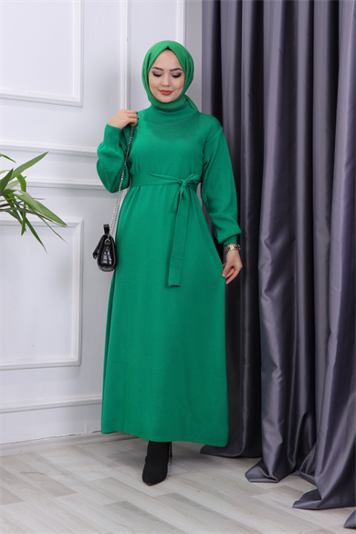Triko Elbise Yeşil