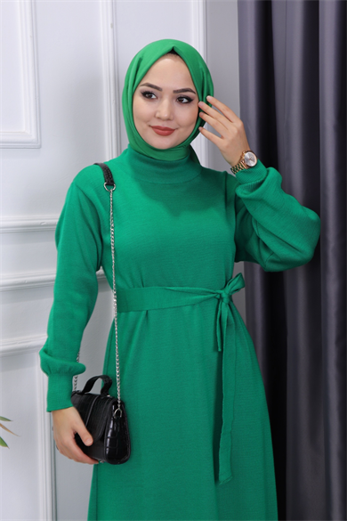 Triko Elbise Yeşil