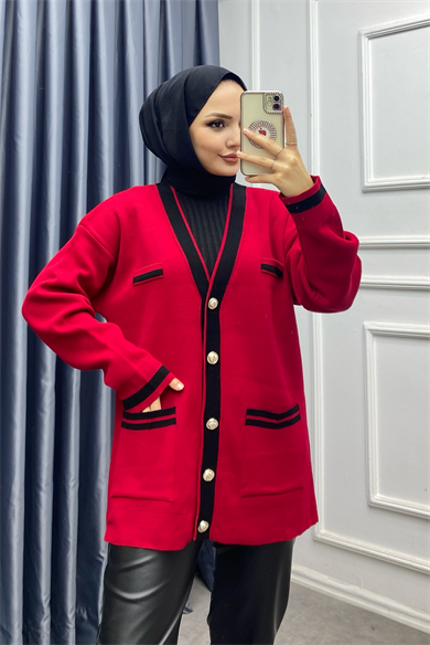Triko Hırka Bordo