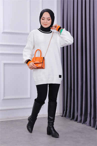 Triko Tunik Beyaz