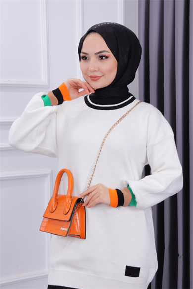 Triko Tunik Beyaz