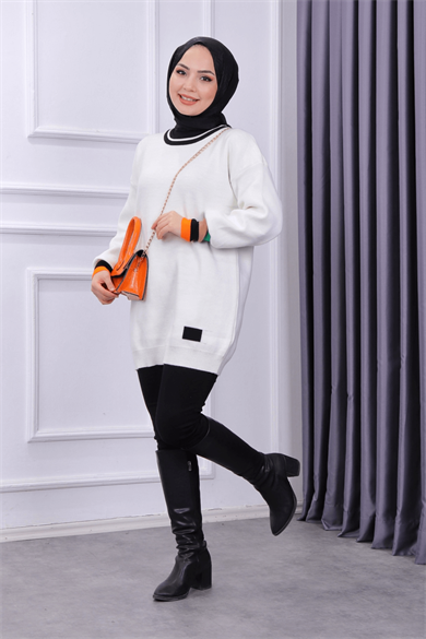 Triko Tunik Beyaz