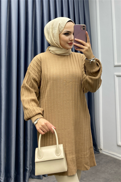 Triko Tunik Camel