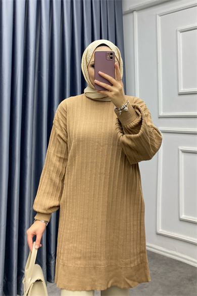 Triko Tunik Camel
