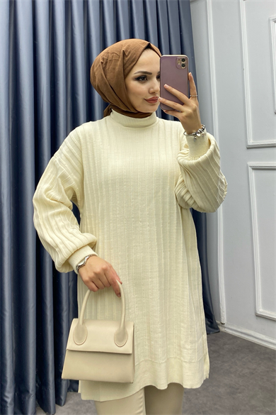 Triko Tunik Krem