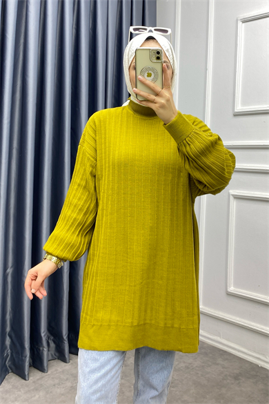 Triko Tunik Yağ Yeşili