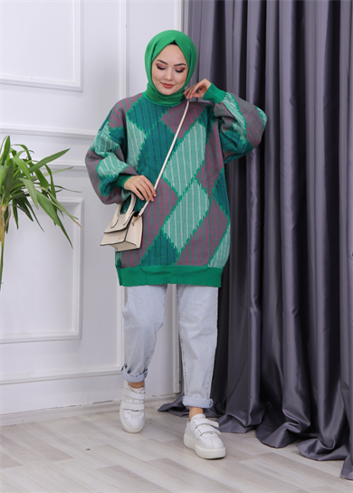 Triko Tunik Yeşil