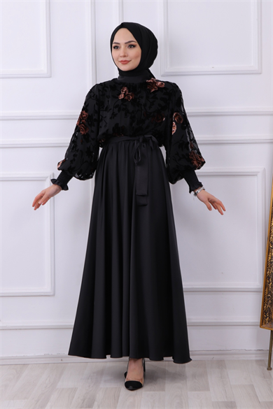 Üzeri İşlemeli Abiye Bakır