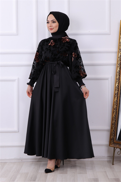 Üzeri İşlemeli Abiye Bakır