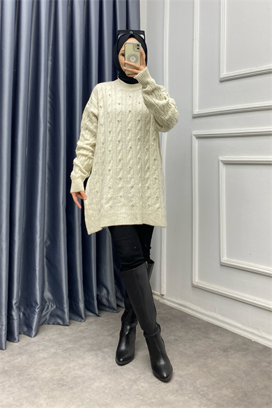 Üzeri Taşlı Tunik Taş Rengi