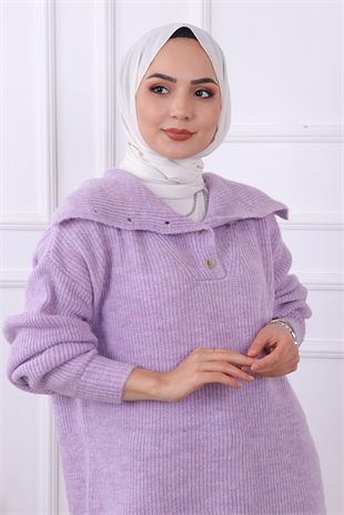 Yaka Detaylı Tunik Lila