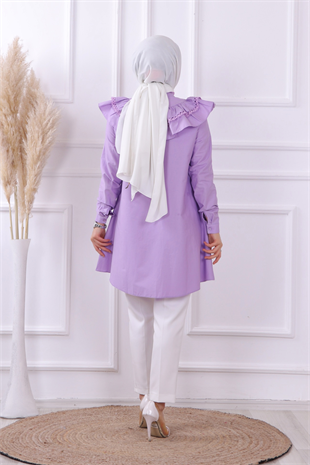 Yakası Dantelli Tunik Lila