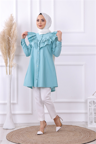 Yakası Dantelli Tunik 