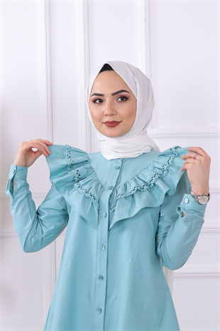 Yakası Dantelli Tunik 