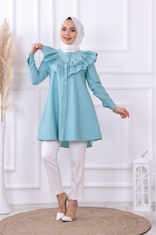 Yakası Dantelli Tunik 