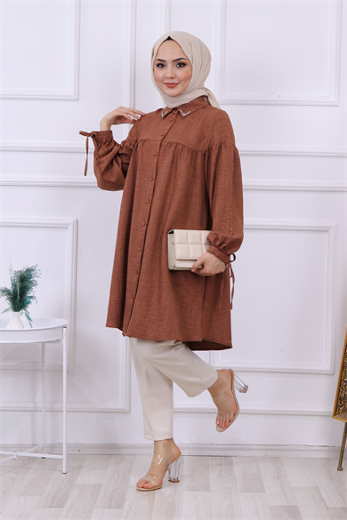 Yakası Taşlı Robalı Tunik 