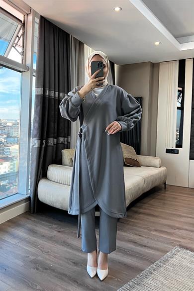 Yandan Bağlamalı Takım Gri