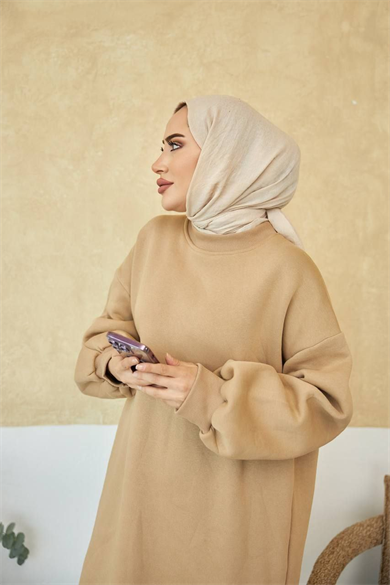 Yanı Çıtçıt Sweat Elbise 