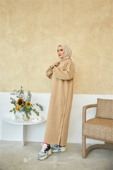 Yanı Çıtçıt Sweat Elbise 