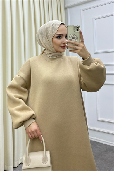 Yanı Çıtçıt Sweat Elbise 