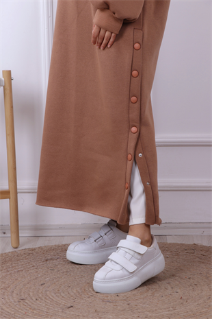 Yanı Çıtçıtlı Elbise 