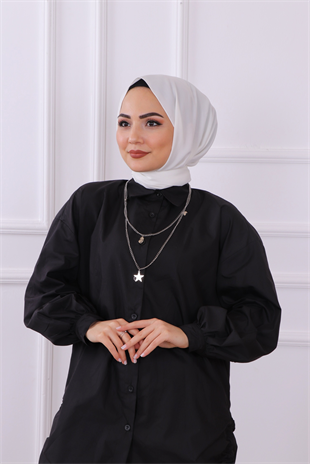 Yanları Lastikli Tunik Siyah