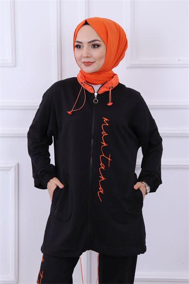 Yazı Detaylı Takım Siyah