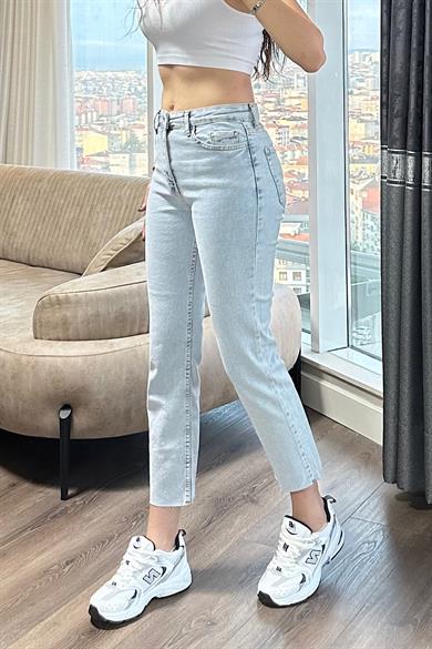 Yüksel Bel Paça Kesik Mom Jean
