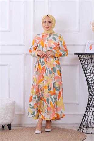 Zambak Elbise Sarı Turuncu