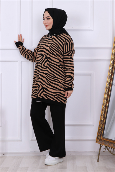 Zebra Desen Vizon Tunik