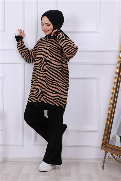 Zebra Desen Vizon Tunik