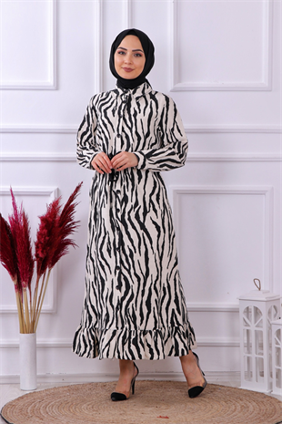 Zebra Desenli Elbise