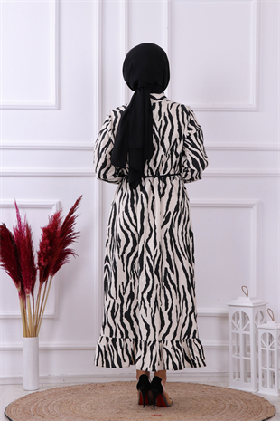 Zebra Desenli Elbise