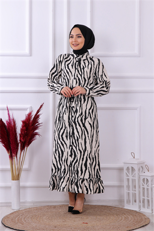 Zebra Desenli Elbise