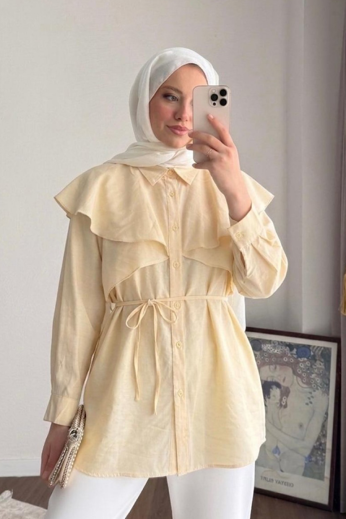 Allerli Modal Gömlek SarıDubaiShowroomÜST GİYİM02646