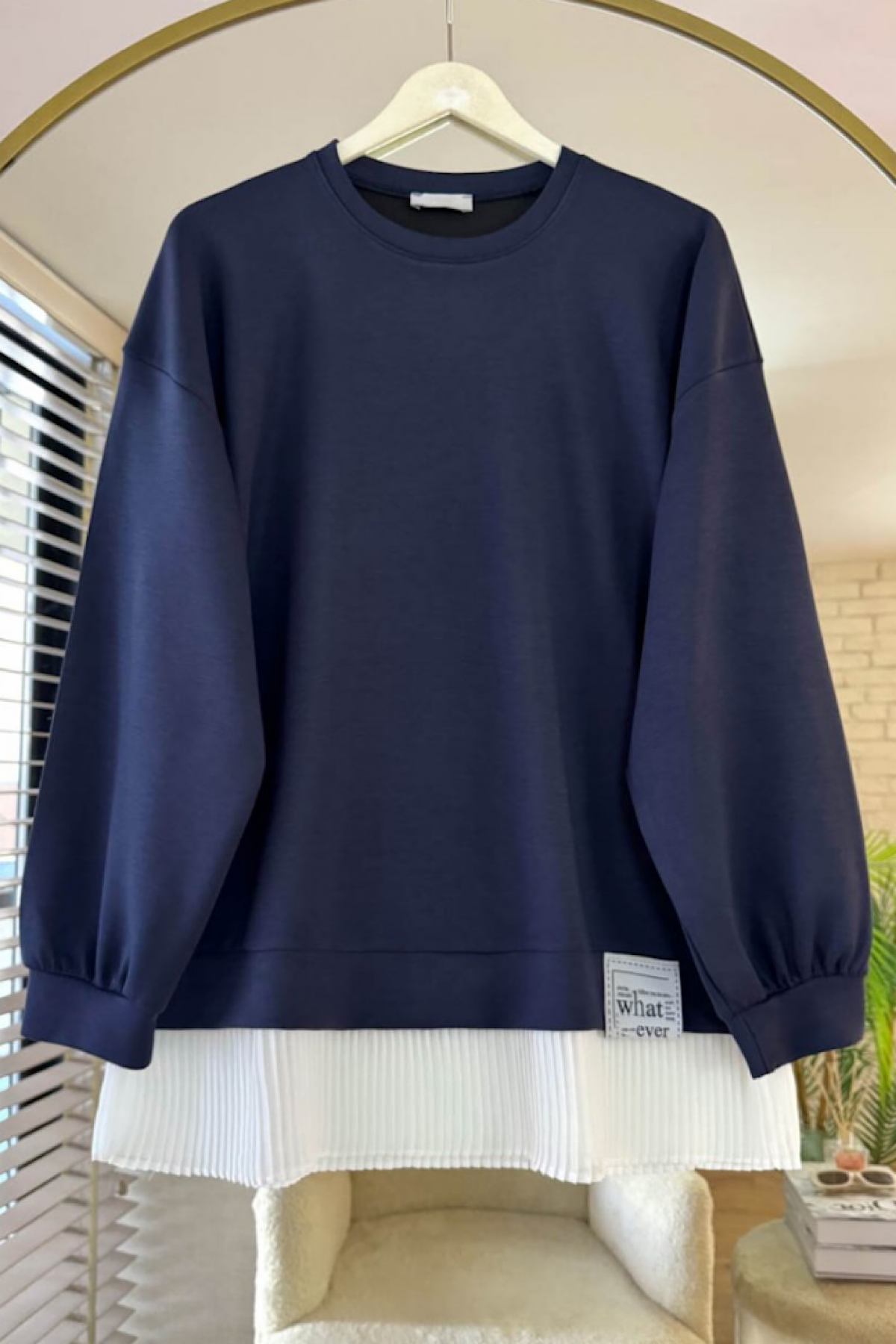 Modal Kumaş Altı Pileli Sweat LacivertDubaiShowroomSWEAT010010LCVERT
