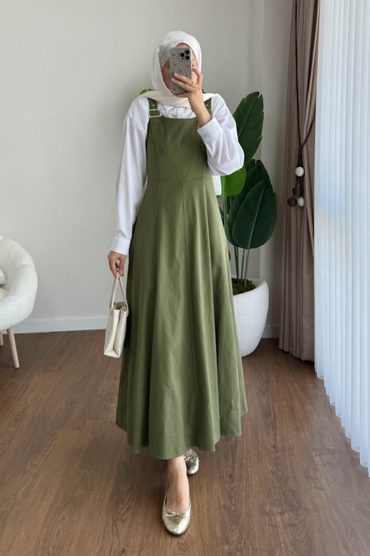 Sülfür Gabardin Jile YeşilDubaiShowroomELBİSELER04289