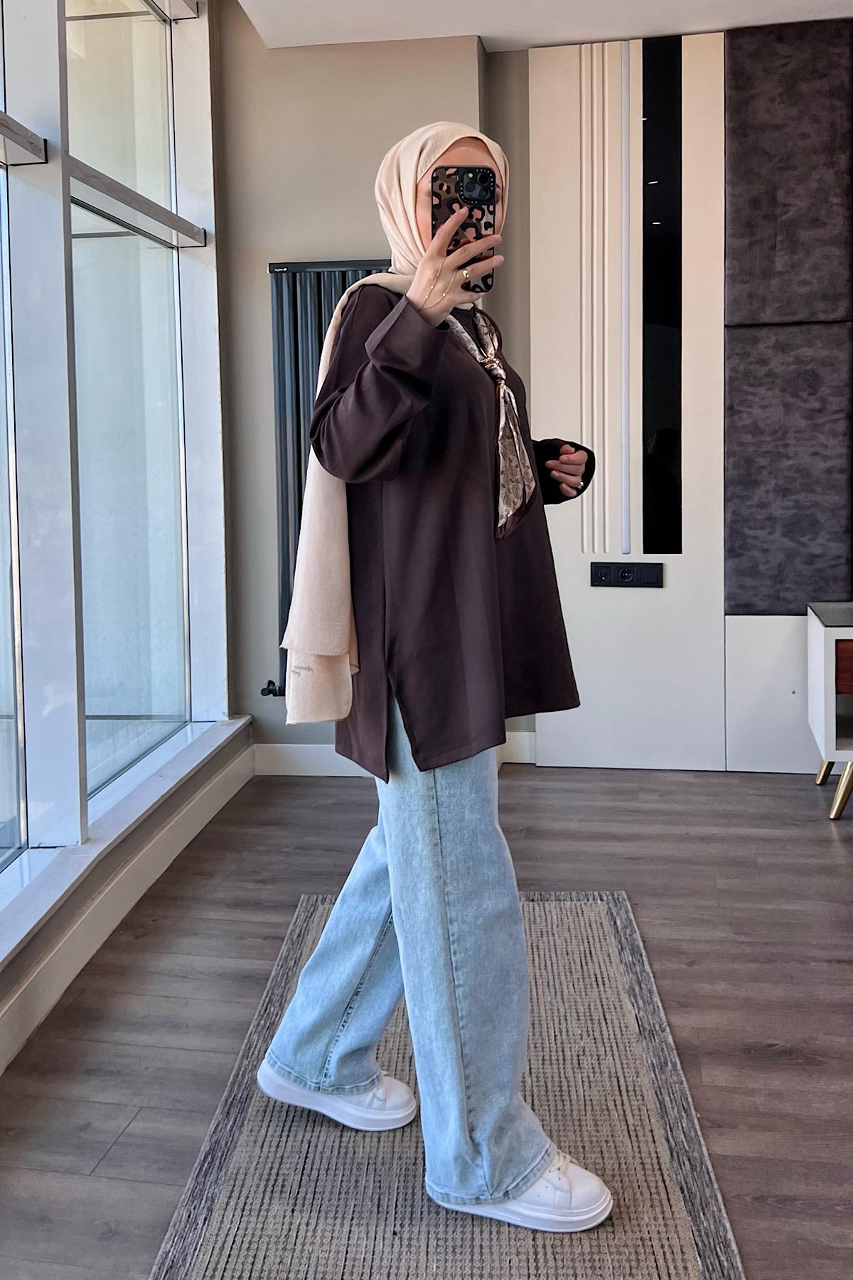 Fularlı Oysho Swaet KahverengiDubaiShowroomÜST GİYİM97970