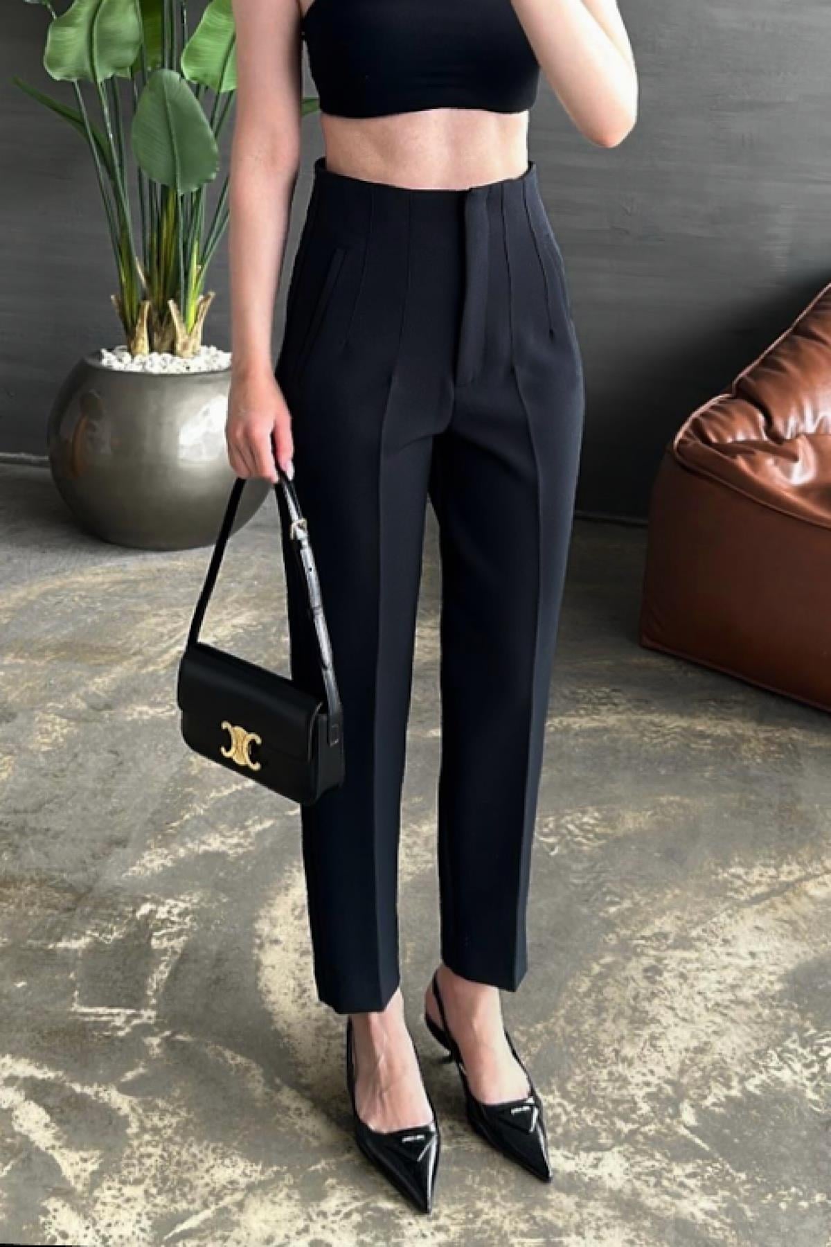 Zara Muadil Yüksek bel Pantolon SiyahDubaiShowroomALT GİYİM38623