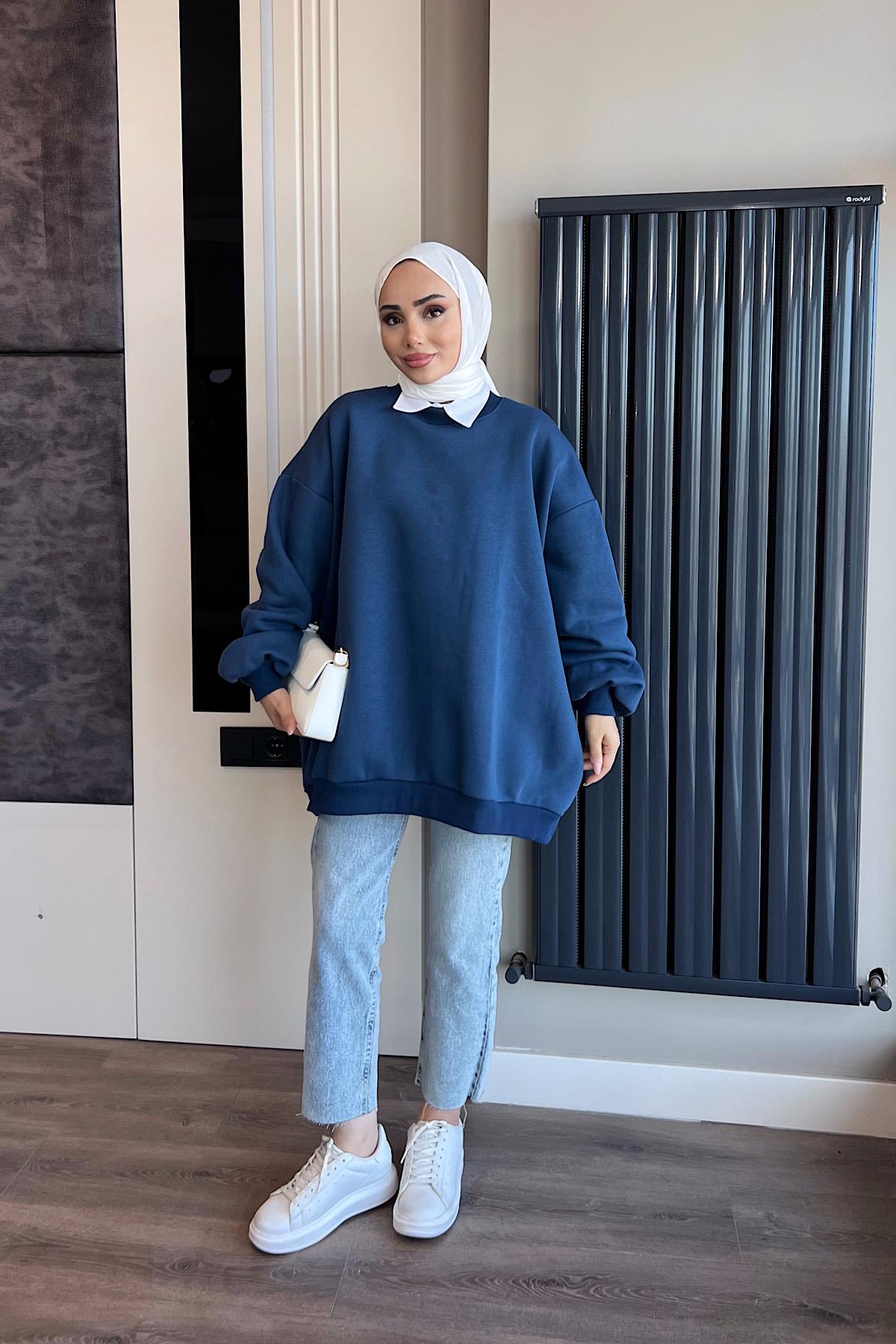 Üç İplik Kumaş Sweat İndigoDubaiShowroomSWEAT30890İNDGO