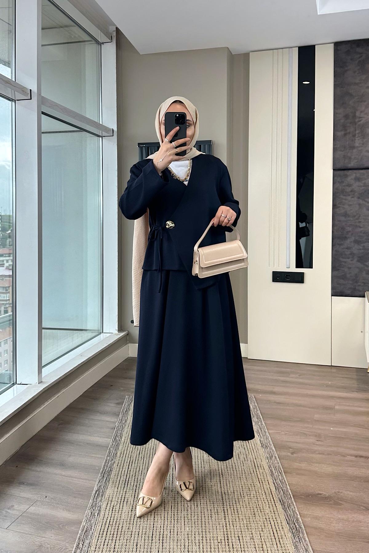 Lucas Modal Etekli Takım LacivertDubaiShowroomTAKIM01035