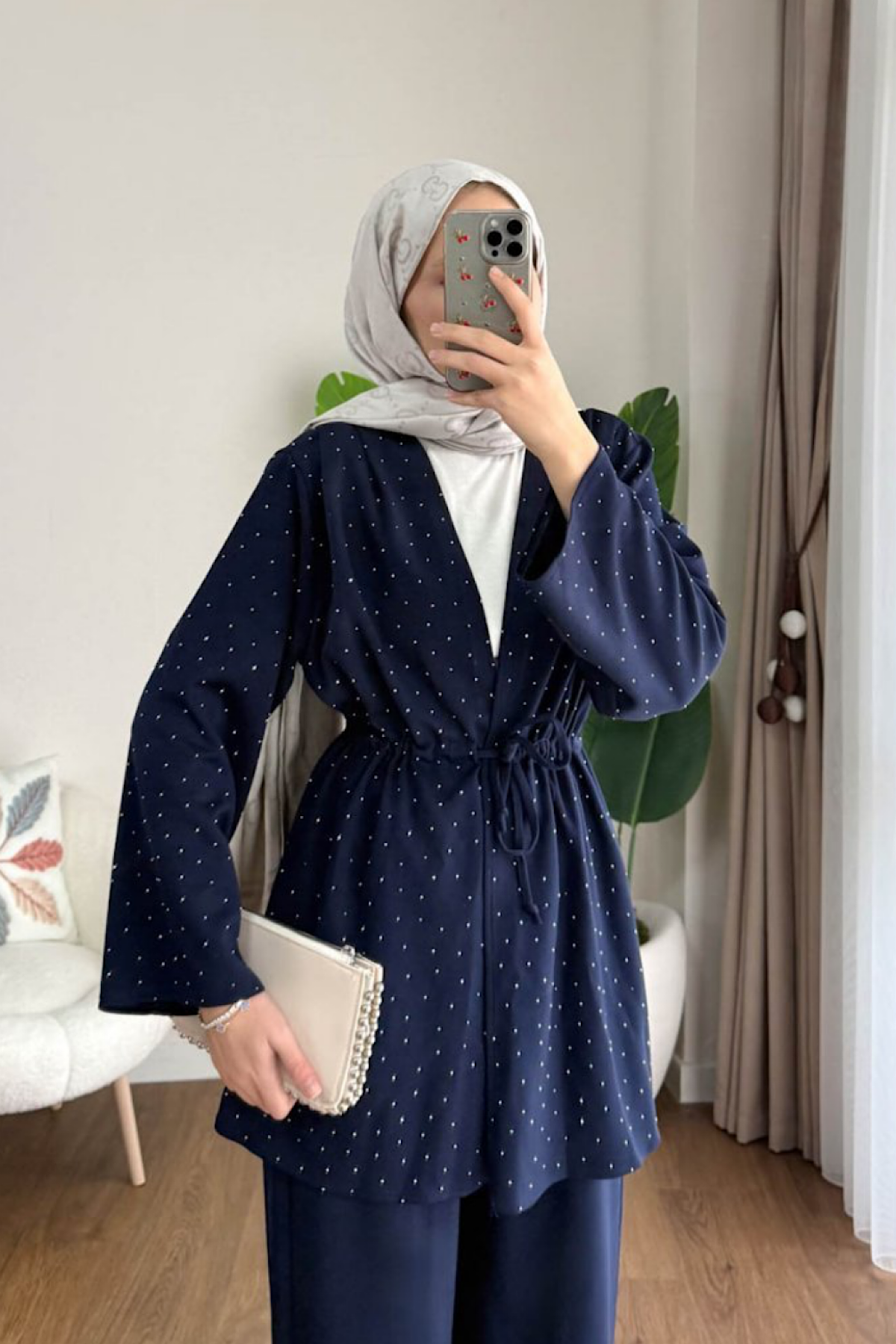 Taşlı İkili Oysho Takım LacivertDubaiShowroomTAKIM05665